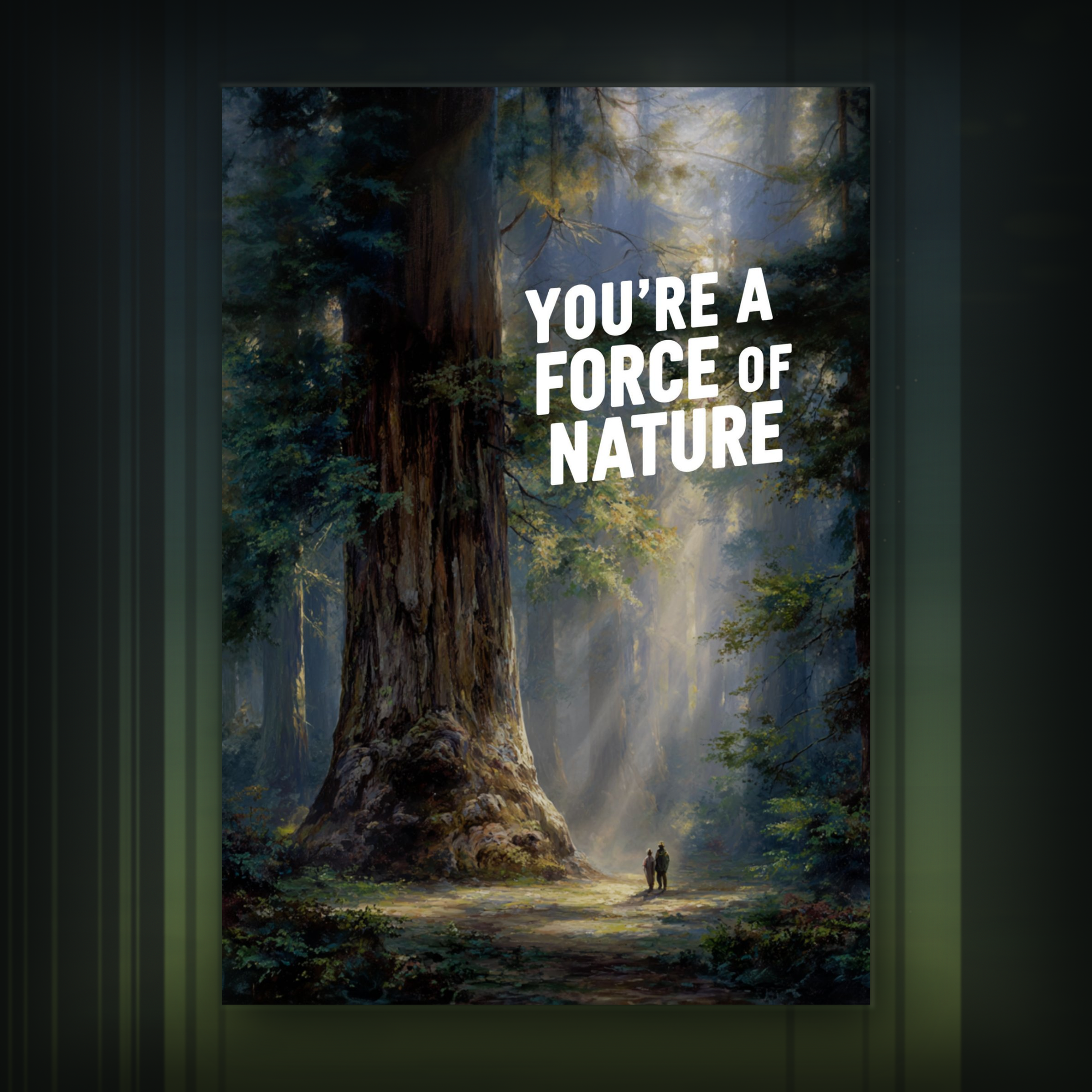 Card with a forest scene and 'You're a Force of Nature' text